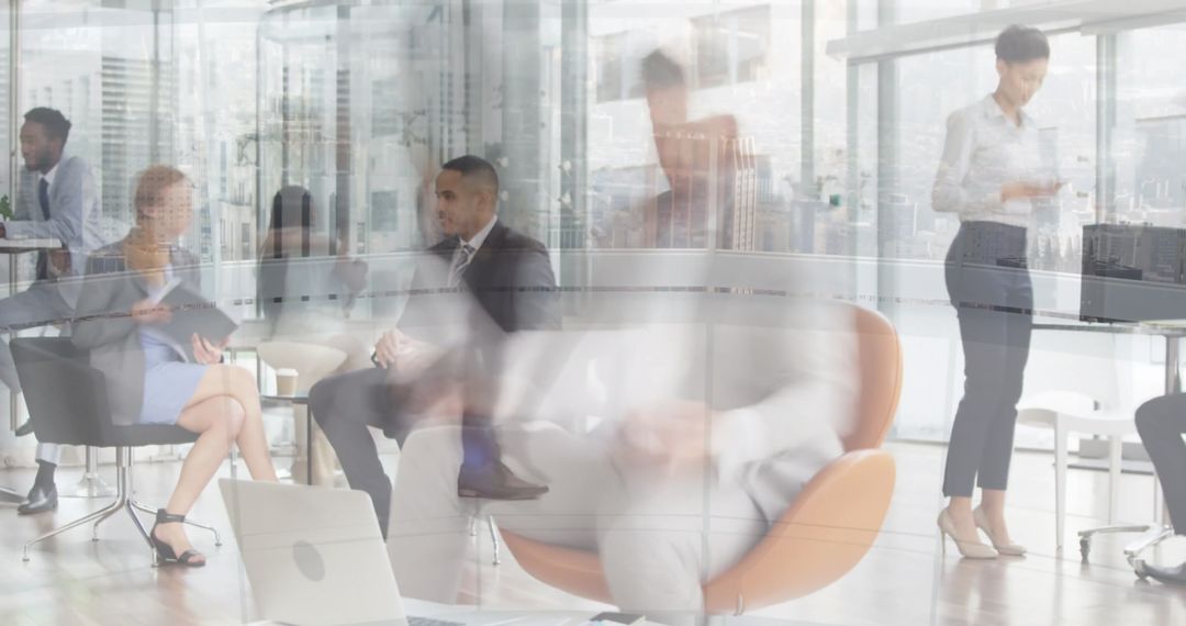 Executives collaborating in a dynamic business meeting